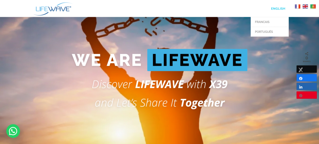 Website de Negócio Lifewave em Inglês