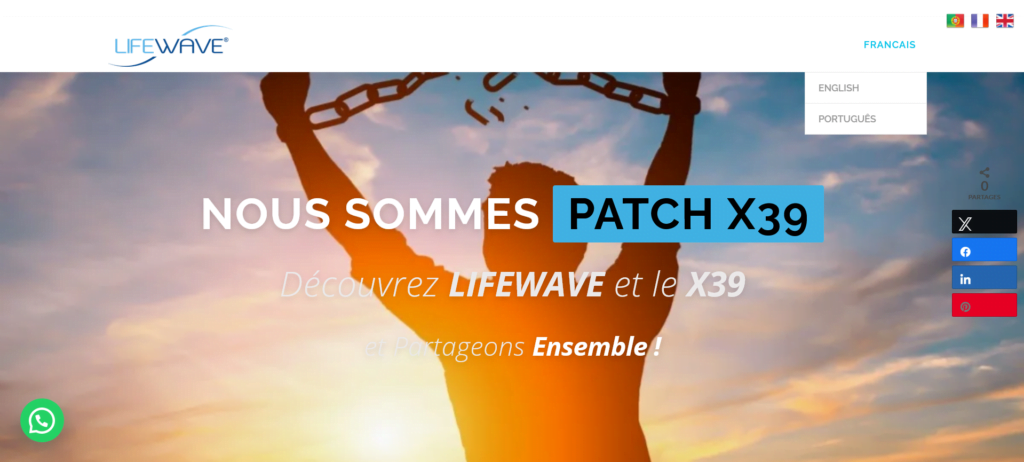 Website de Negócio Lifewave em Francês